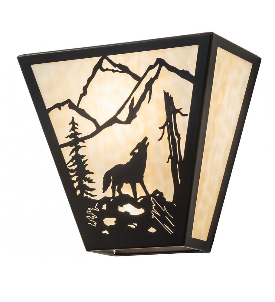 13&#34; Wide Wolf on the Loose Wall Sconce