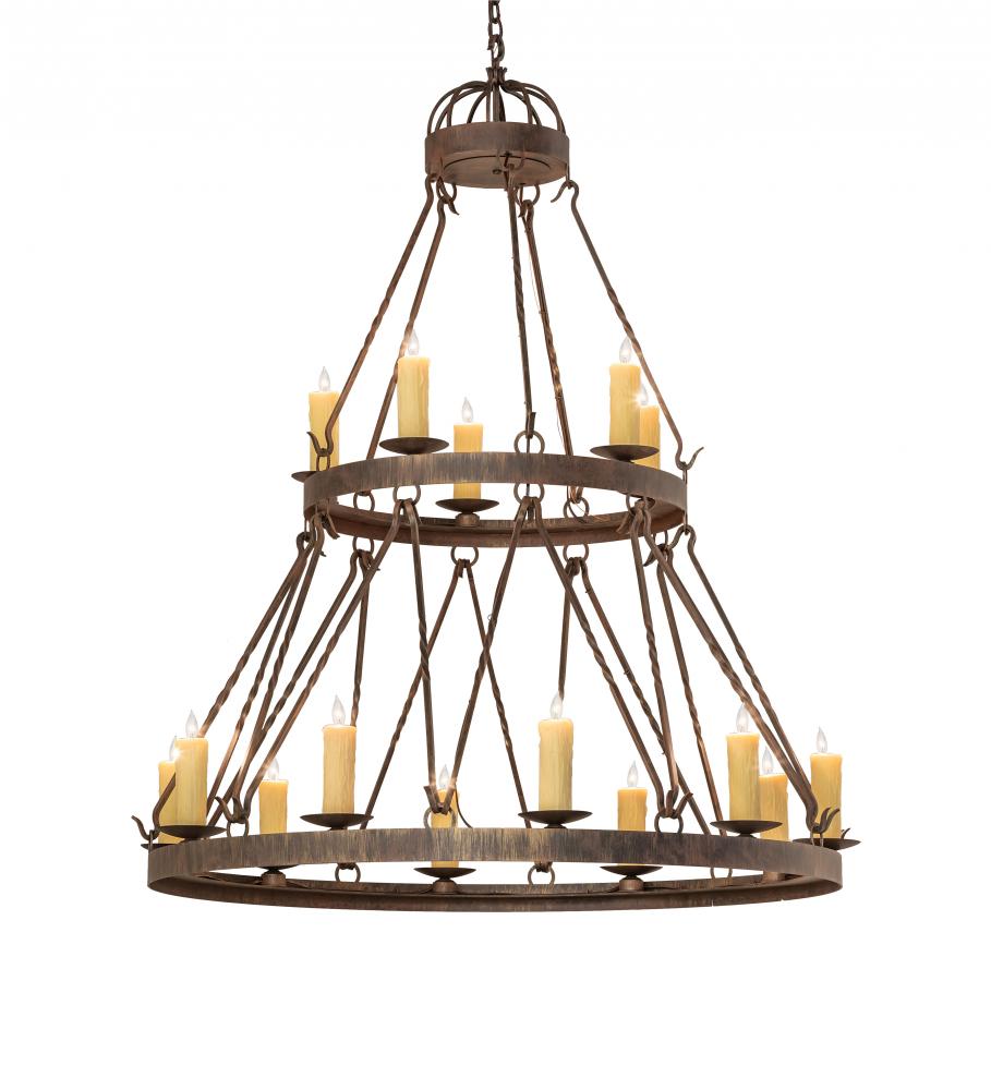 48&#34; Wide Lakeshore 15 Light Two Tier Chandelier