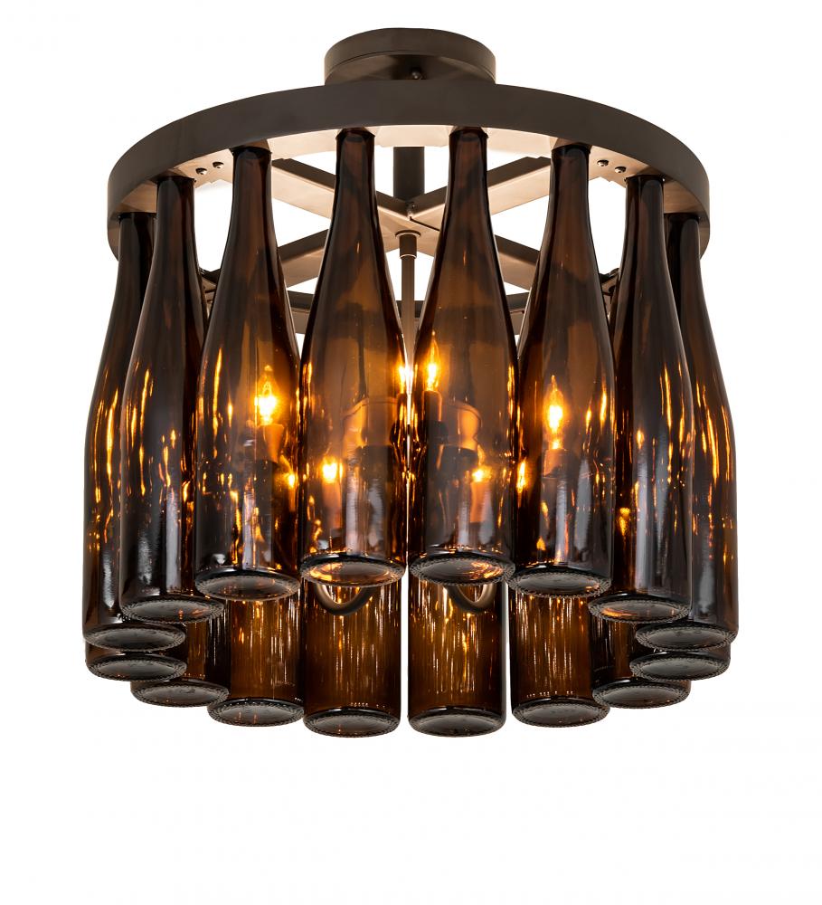 19&#34; Wide Tuscan Vineyard 16 Wine Bottle Chandelier