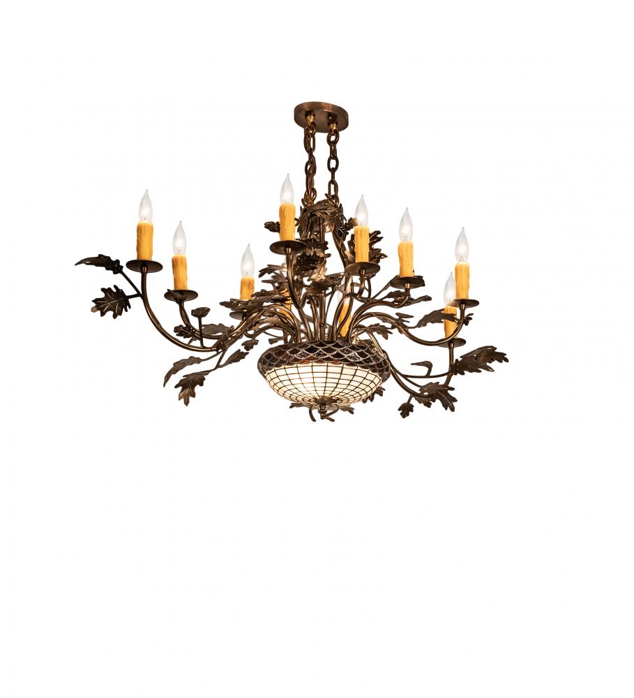 48&#34; Long Greenbriar Oak 10 Light Chandelier