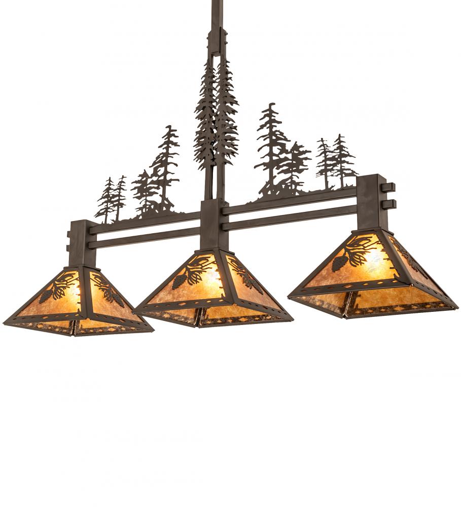 45&#34; Long Winter Pine Tall Pines 3 Light Island Pendant