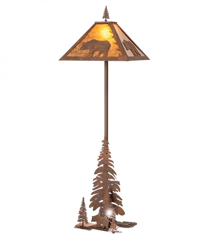 77&#34; High Lone Bear W/Lighted Base Floor Lamp