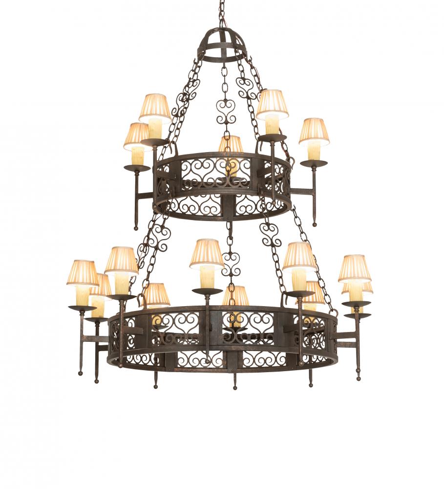 48&#34; Wide Toscano 15 Light Two Tier Chandelier