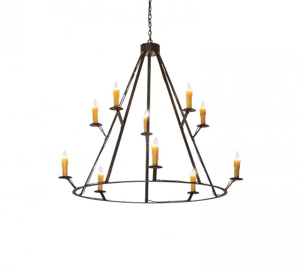 54&#34; Wide Anthracite 10 Light Chandelier