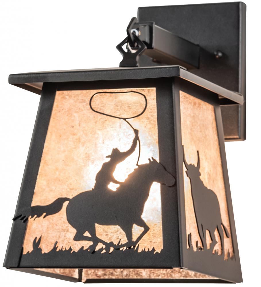 7&#34; Wide Cowboy & Steer Hanging Wall Sconce