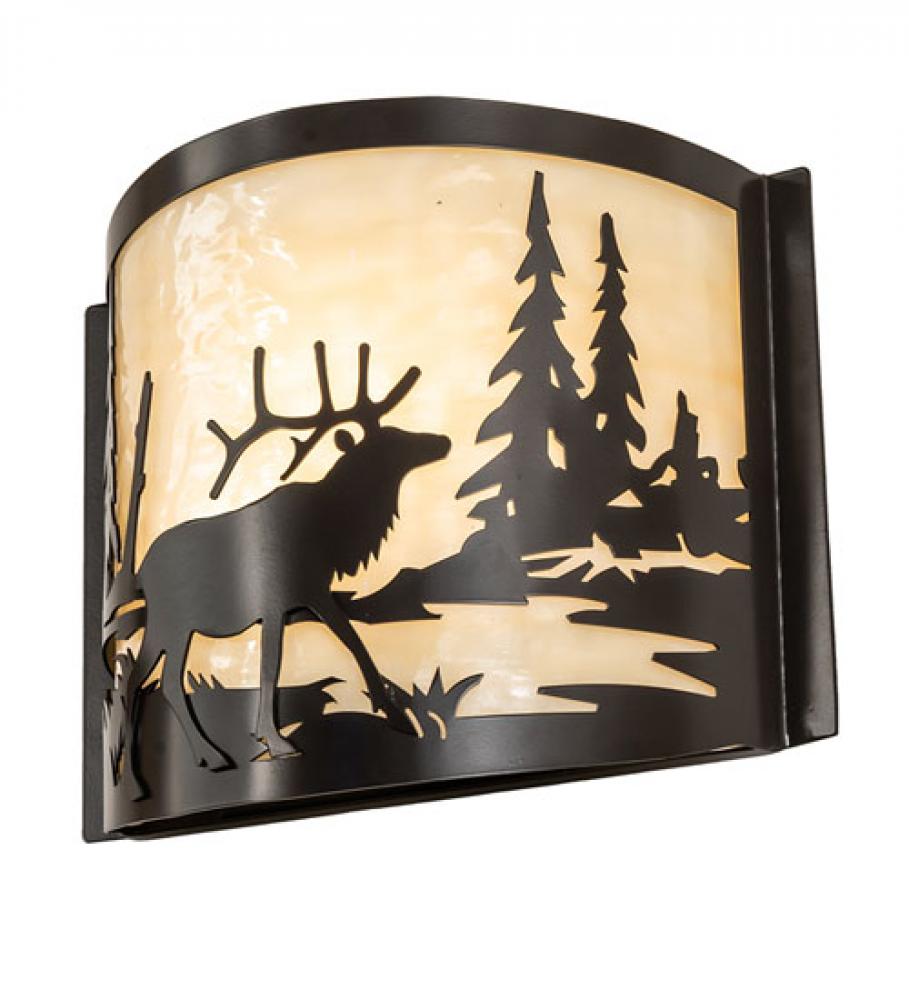 12&#34; Wide Elk at Lake Wall Sconce