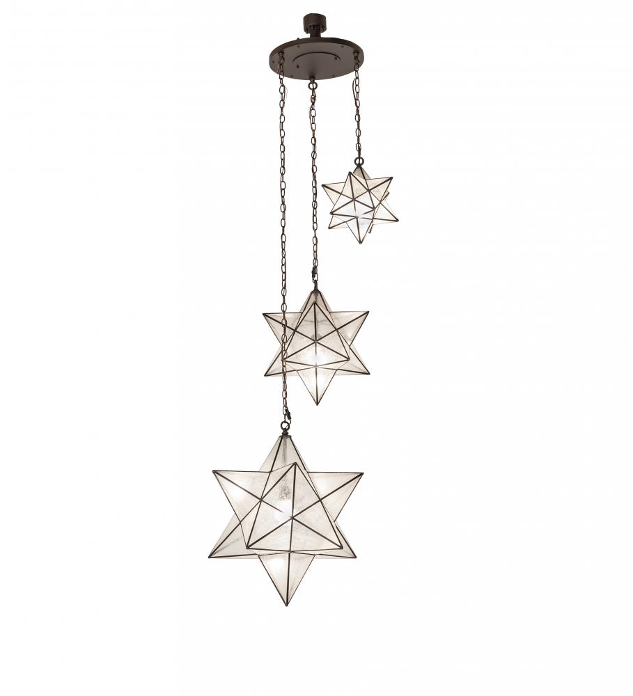 36&#34; Wide Moravian Star 3 Light Cascading Pendant