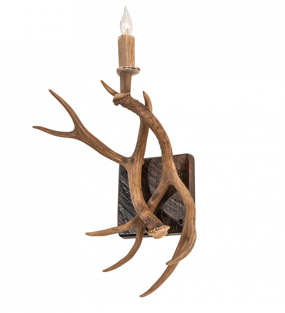 14&#34; Wide Antlers Elk & Mule Deer Wall Sconce