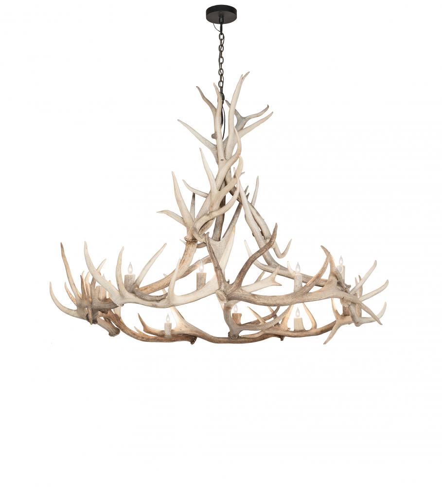 68&#34; Wide Antlers Elk 12 Light Chandelier