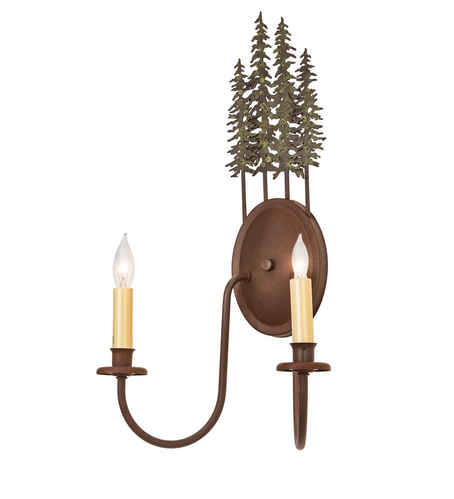 12.5&#34; Wide Tall Pines 2 Light Wall Sconce