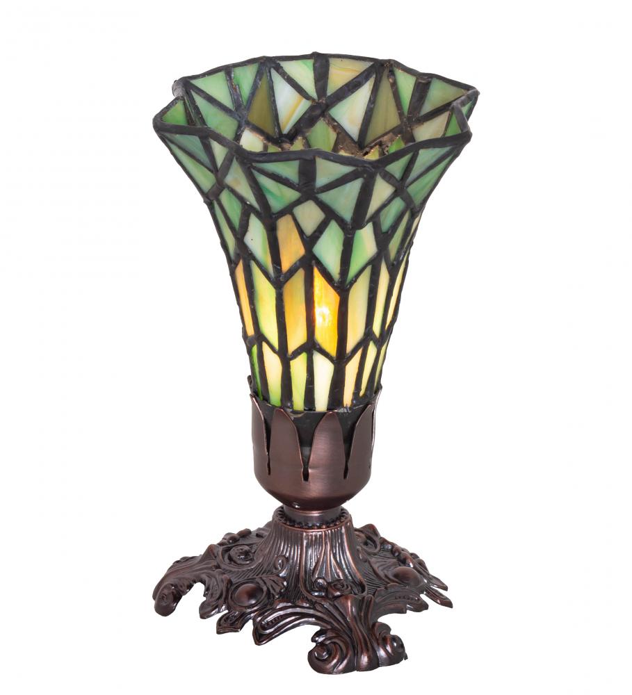 8&#34; High Stained Glass Pond Lily Victorian Accent Lamp