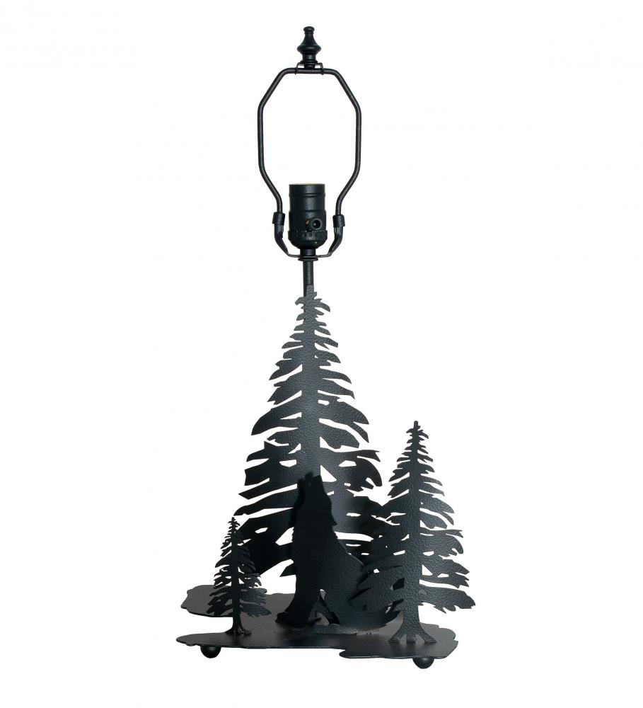 14&#34; High Wolf at Dawn Double Lit Table Base