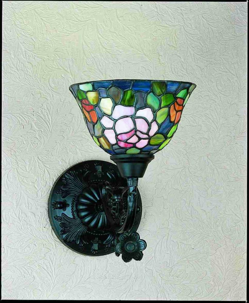 8&#34;W Tiffany Rosebush Wall Sconce