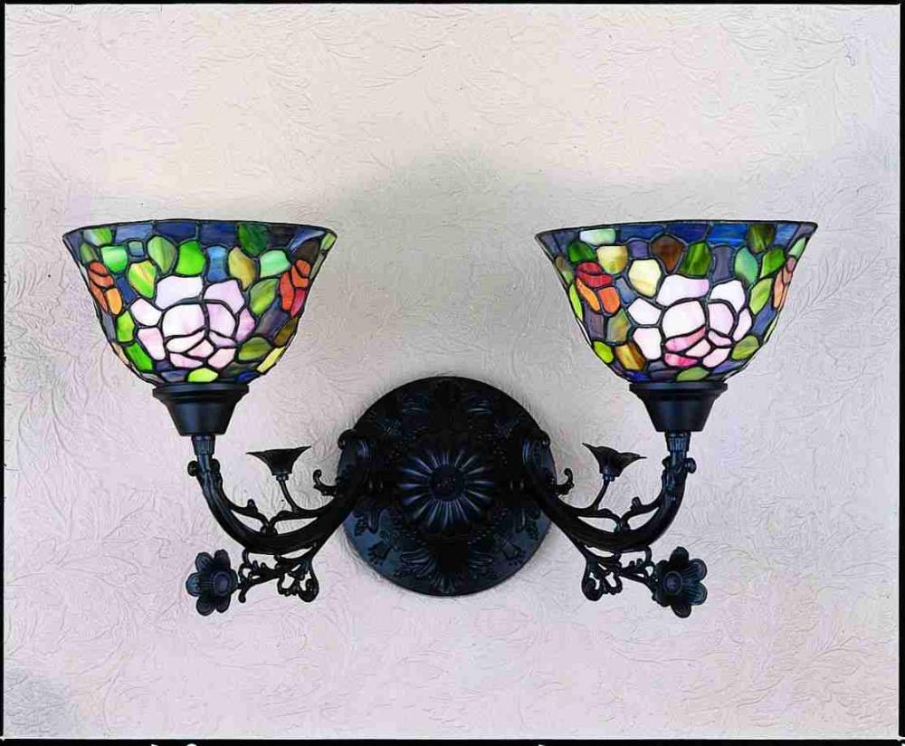 21&#34;W Tiffany Rosebush 2 LT Wall Sconce.613