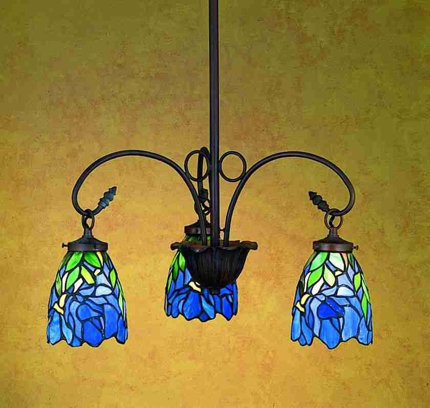 24&#34; Wide Iris 3 Light Chandelier