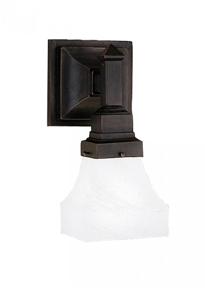 5&#34;W Bungalow White Alabaster Swirl Wall Sconce