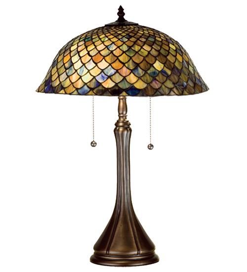 23&#34;H Tiffany Fishscale Table Lamp