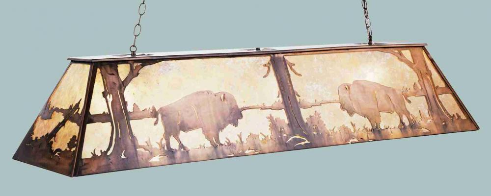 60&#34; Long Buffalo at Lake Oblong Pendant