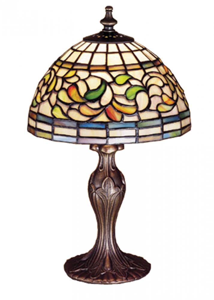 13.5&#34;H Tiffany Turning Leaf Mini Lamp