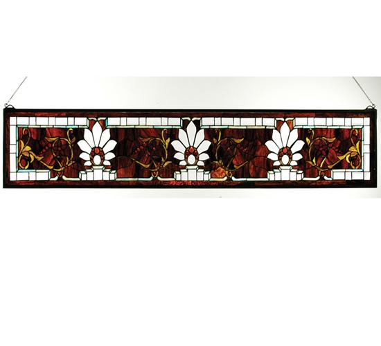 57&#34;W X 9.5&#34;H Beveled Ellsinore Transom Stained Glass Window