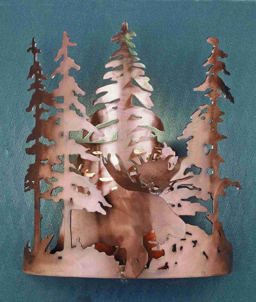 11&#34;W Moose Through the Trees Wall Sconce