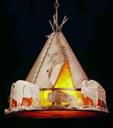 24&#34;W Teepee W/Buffalo Pendant