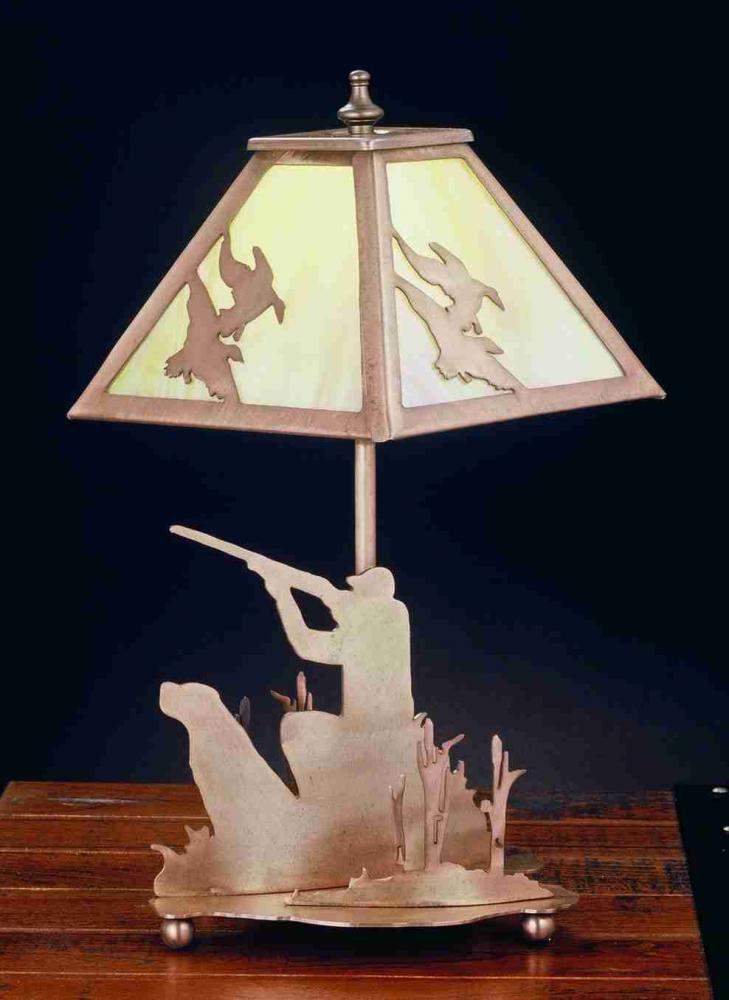 15.5&#34;H Duck Hunter W/Dog Accent Lamp