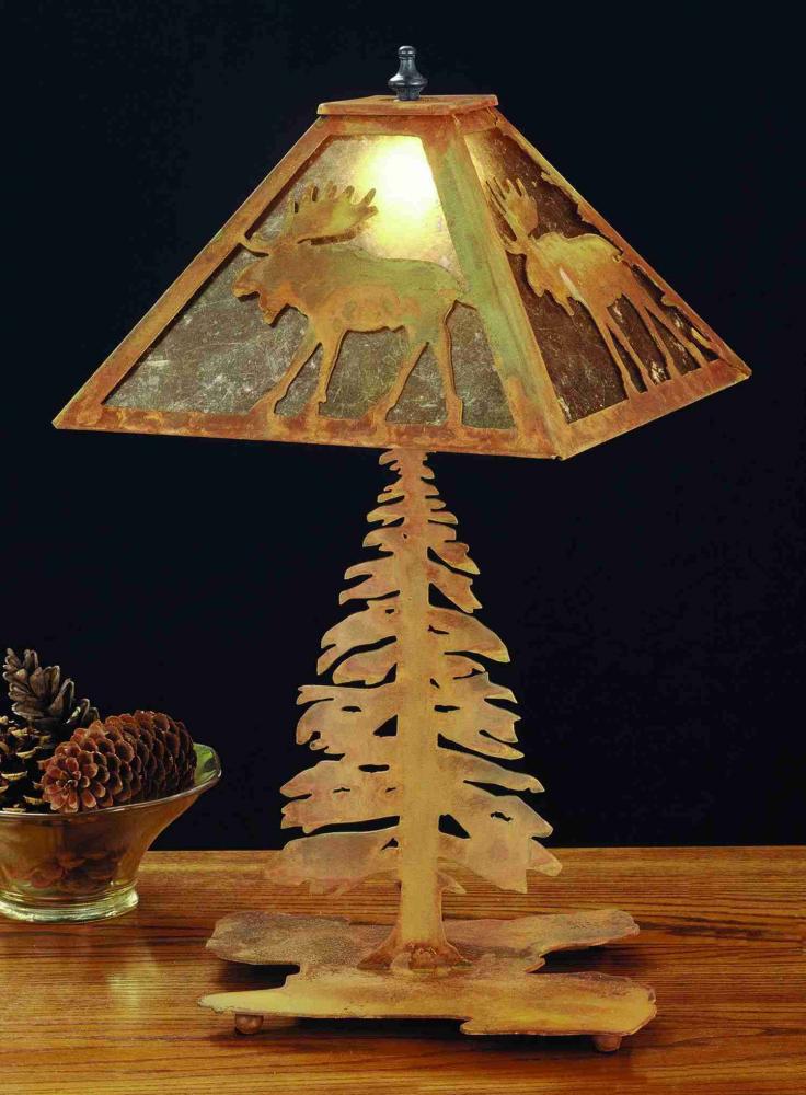 21&#34;H Lone Moose Tall Pines Table Lamp