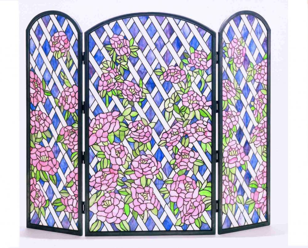 40&#34;W X 34&#34;H Rose Trellis Fireplace Screen