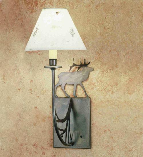 5&#34; Wide Lone Elk Wall Sconce