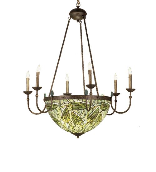 35&#34;W Lotus Bud 6 Arm Inverted Chandelier