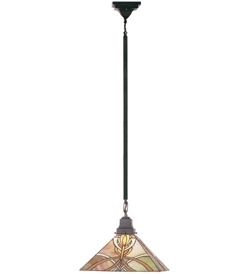 13&#34;Sq Glasgow Bungalow Pendant.609