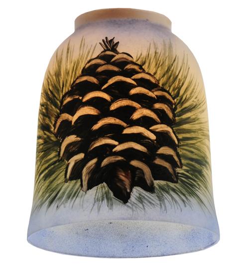 5&#34; Wide Pinecone Hand Painted Shade