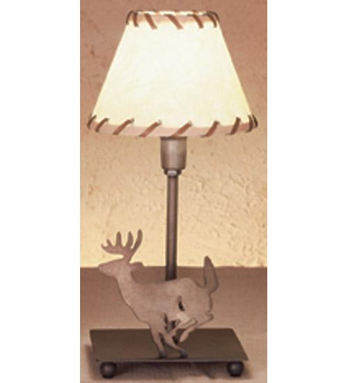 13&#34;H Lone Deer Faux Leather Accent Lamp