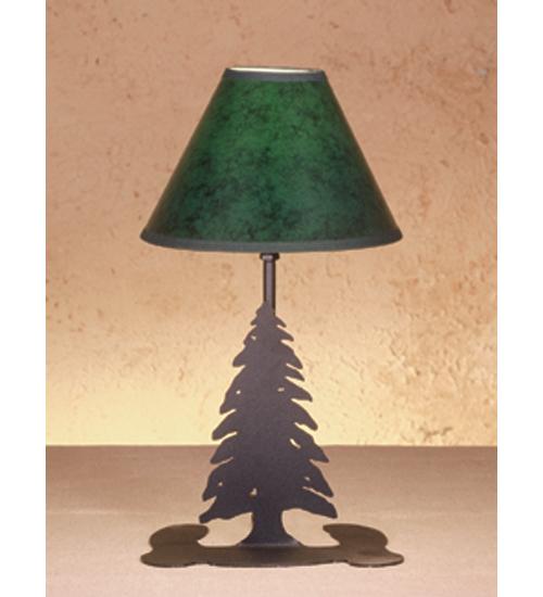 15&#34;H Tall Pines Faux Leather Accent Lamp