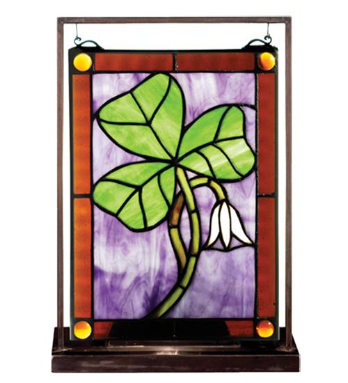 9.5&#34;W X 10.5&#34;H Shamrock Lighted Mini Tabletop Window