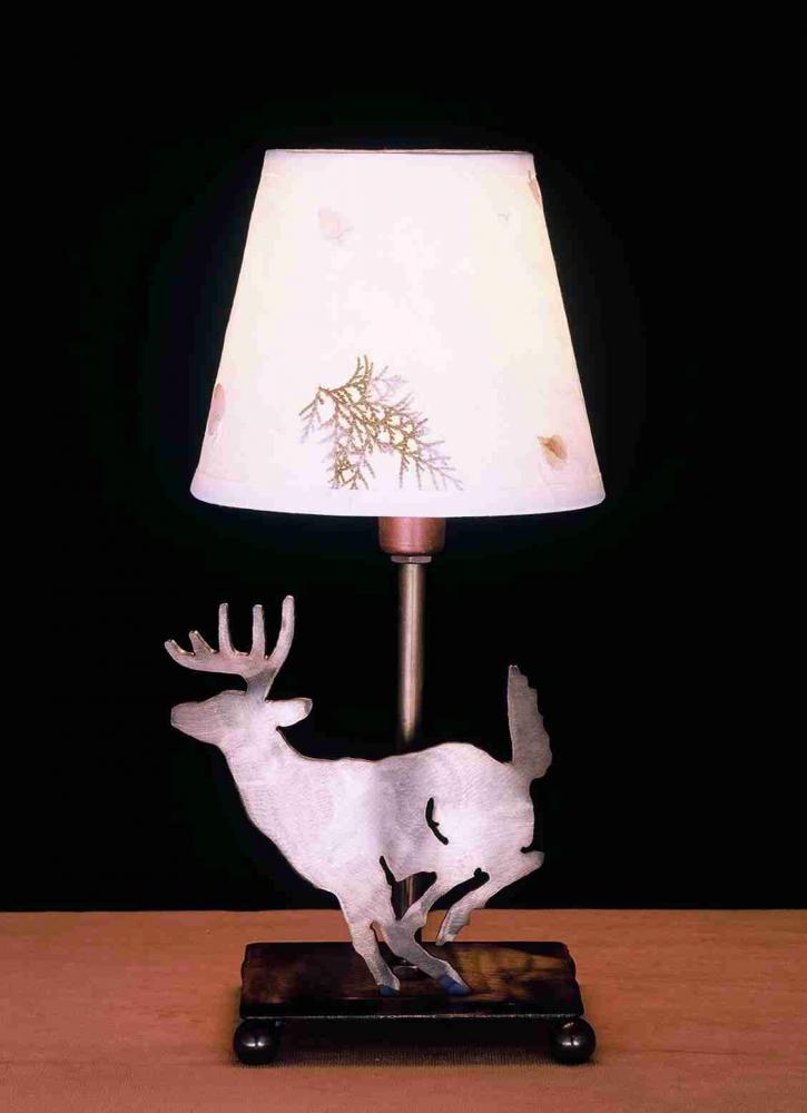 13&#34; High Lone Deer Faux Leather Accent Lamp