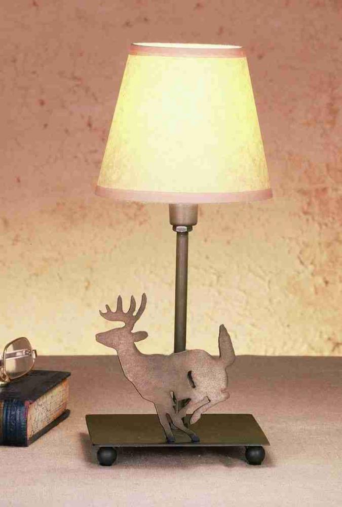 13&#34;H Lone Deer Parchment Shade Accent Lamp