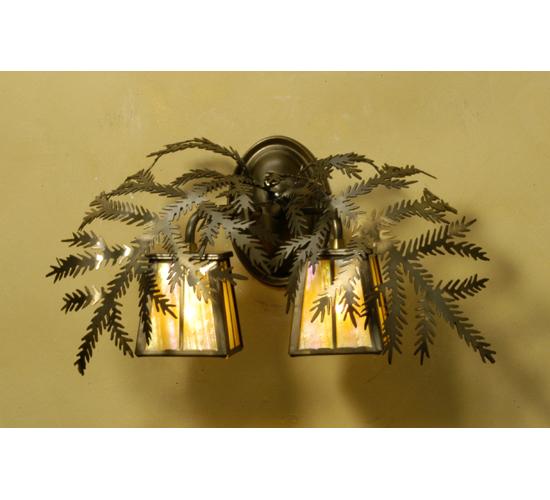 17&#34;W Pine Branch Valley View 2 LT Wall Sconce