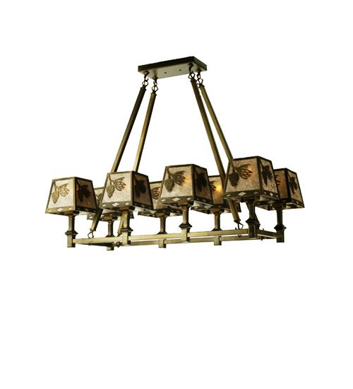 38&#34;L Balsam Pine 8 LT Oblong Chandelier