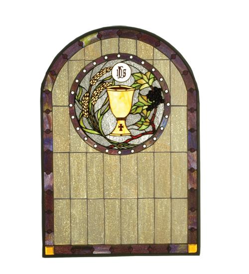 22&#34;W X 32&#34;H Sacrament Stained Glass Window