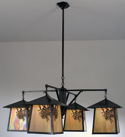 60&#34; Wide Stillwater Winter Pine 4 Light Chandelier