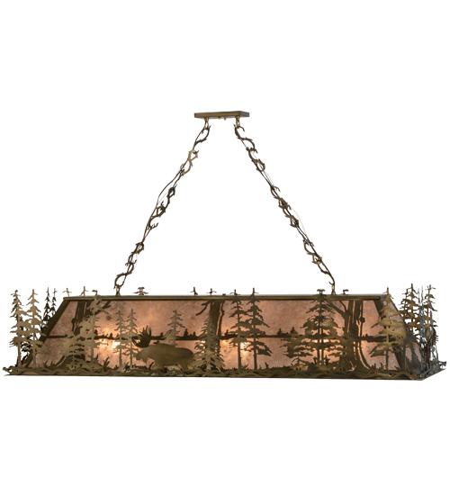 61&#34; Long Moose Through the Trees Oblong Pendant