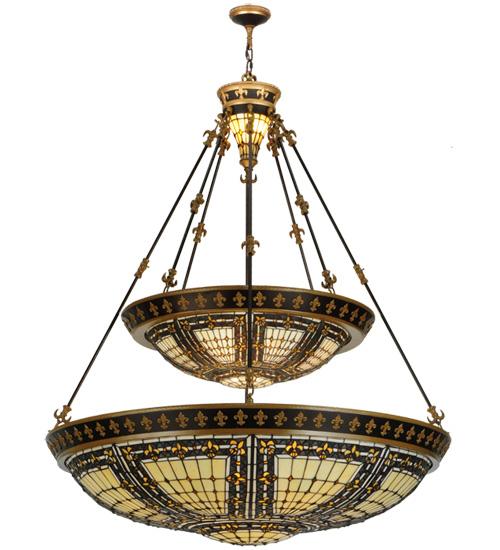 45&#34;W Fleur-de-lis 2 Tier Inverted Pendant