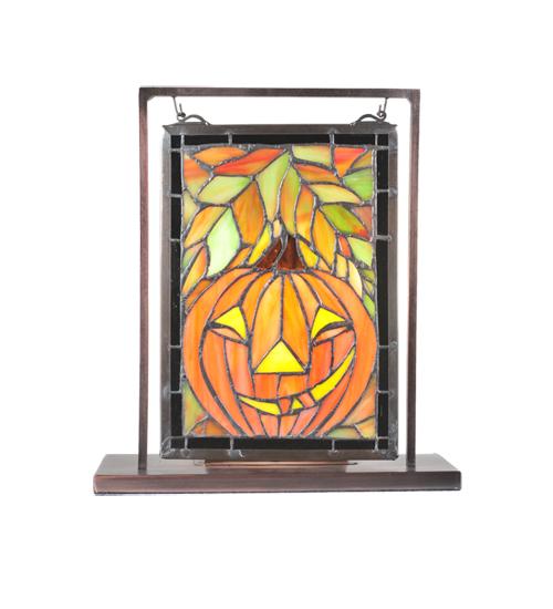 9.5&#34;W X 10.5&#34;H Jack O&#39;Lantern Lighted Mini Tabletop Window