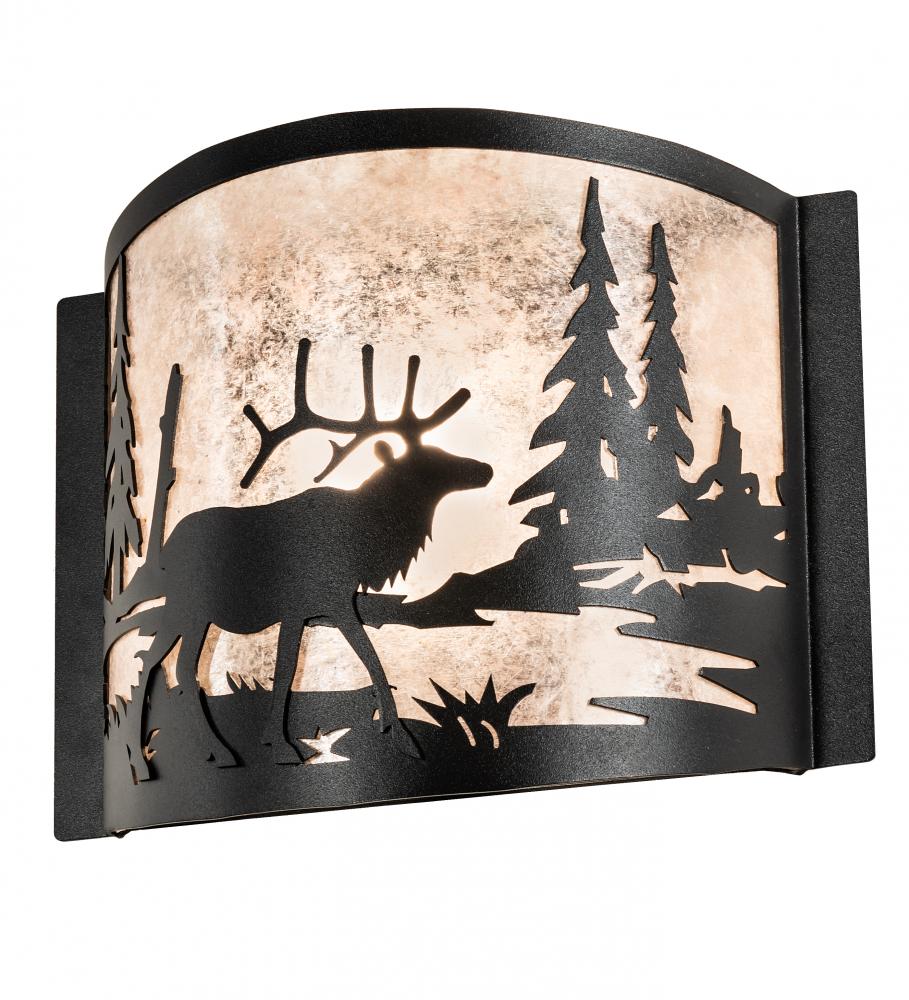 12&#34; Wide Elk at Lake Wall Sconce