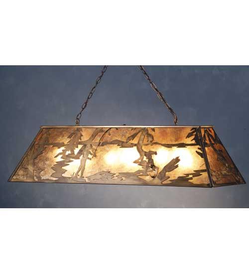 48&#34;L Fly Fishing Creek Oblong Pendant