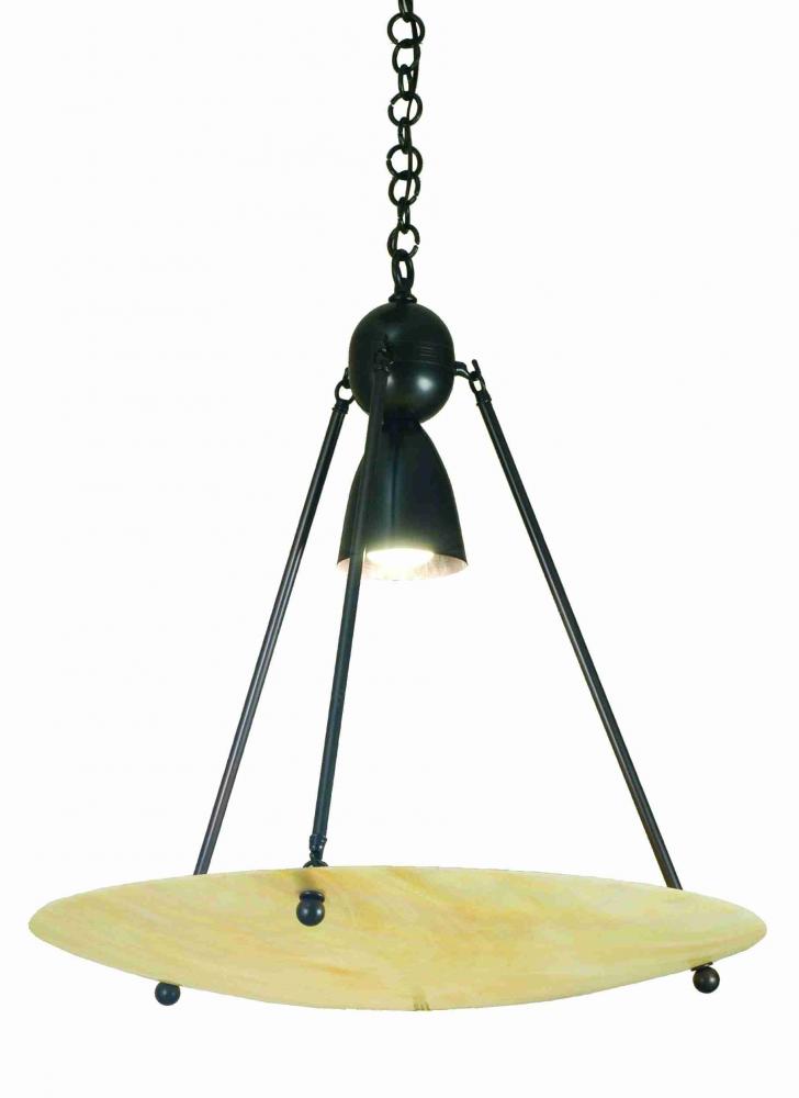 25.5&#34;W Revival Beige Iridescent Deco Ball Inverted Pendant