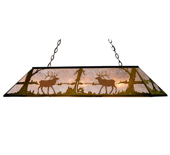 72&#34;L Elk at Lake Oblong Pendant