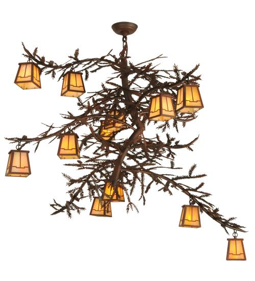 48&#34;W Pine Branch Valley View 12 LT Chandelier